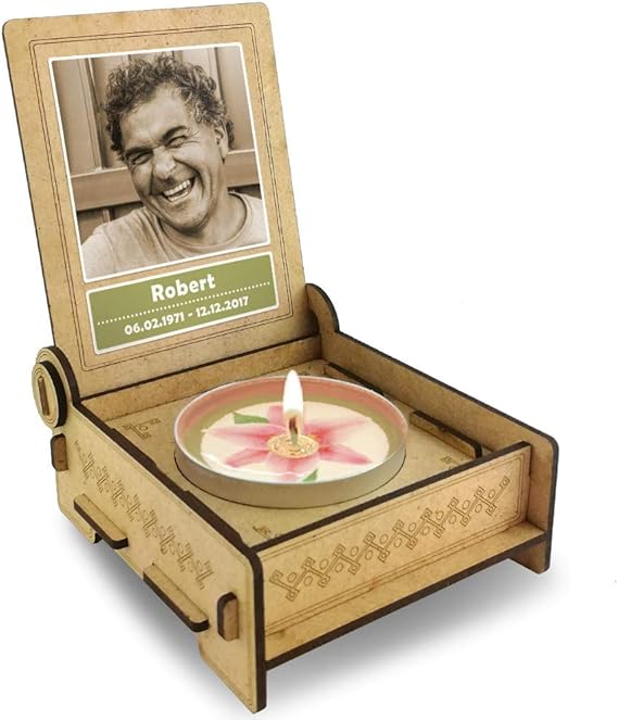 Trost LICHT personalised memorial candle, comfort candle with picture