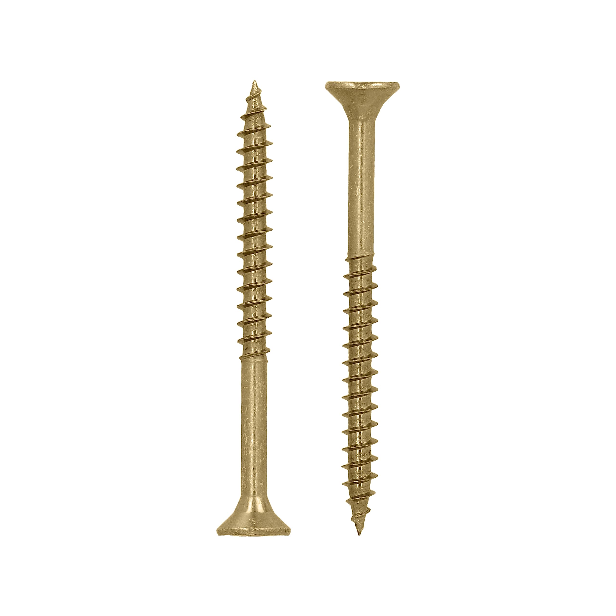 HELPMATE - Universal screws, countersunk head, 5.0x60, yellow passivated - 200 pieces Wood screws with T-drive and partial thread - Chipboard screws for indoor use and protected outdoor areas