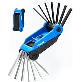 Kraftek toolant 14PCS Folding Allen Wrenches Sets, Metric Allen Key Set 2mm- 6mm, SAE Hex Key Set 5/64&rdquo;- 1/4", CRV Steel EDC Tool for Bike Repair &amp; Home,Compact Foldable Hex Key Set