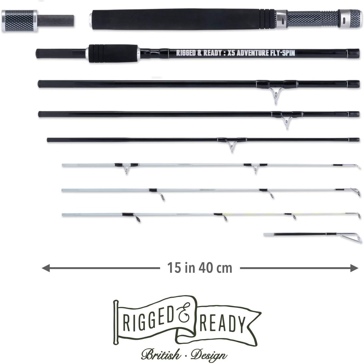 Rigged and Ready X5 Travel Fishing Combination. Super Compact Spin/Fly Travel Rod - Image 3