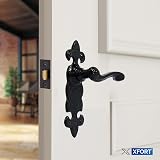 XFORT Smithy Range Fleur De LYS Lever Latch Door Handles Black Antique view 5