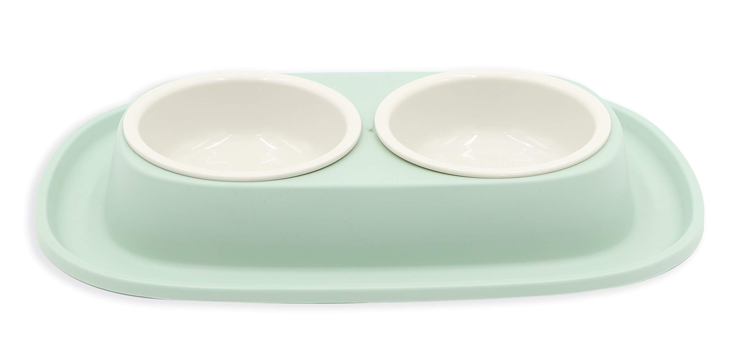 Aimé Removable Double Container for Dogs and Cats with Non-Slip and Overflow Proof Holder Capacity 2 x 230 ml