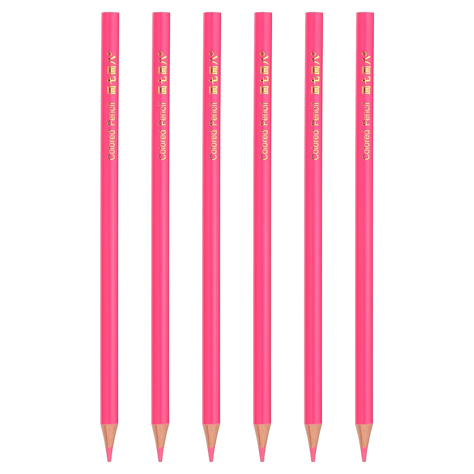 PATIKIL Pink Colored Pencils Set,6 Pcs Oil Color Pencils Wooden Coloring Drawing Pencil for Artists Art Painting