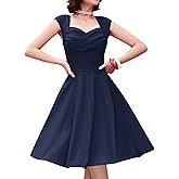 MUXXN Women's 1950s Capshoulder Vintage Wedding Retro Swing Dress