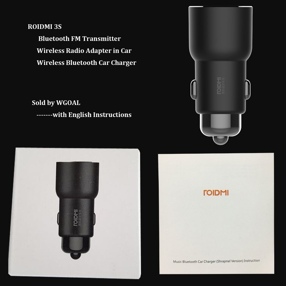 注目ブランド Roidmi 3sワイヤレスbluetooth車充電器 Xiaomi Fmトランスミッタ Mp3音楽プレイ 5v 3 4すべての車 に適したデュアルusbポート車充電 アプリ設定コントロールandroid Ios 黒 B0744hky71 黒 黒 Pizzeria Bonino Com