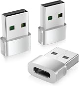 USB-C Female to USB-A Male Adapter 3Pack Car Charger Block