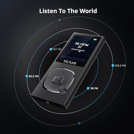 Amazon Victure 100時間mp3プレーヤー 8g ポータブル ロスレスサウンド Hi Fi メタルミュージックプレーヤー ヘッドホン付き Fmラジオ 1 8tft画面ボイスレコーダー 64gbまで対応 Victure デジタルオーディオプレーヤー