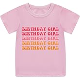 NICNZQI Birthday Girl Shirt Girls 1st-14th Birthday Outfit Teen Toddler Baby Cute Short Sleeve T-Shirt