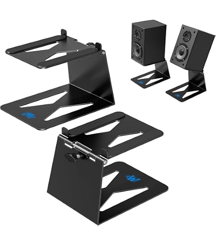 NiuNyuNeu Desktop Speaker Stands Pair Tilted 5Â° Speaker Riser For Desk