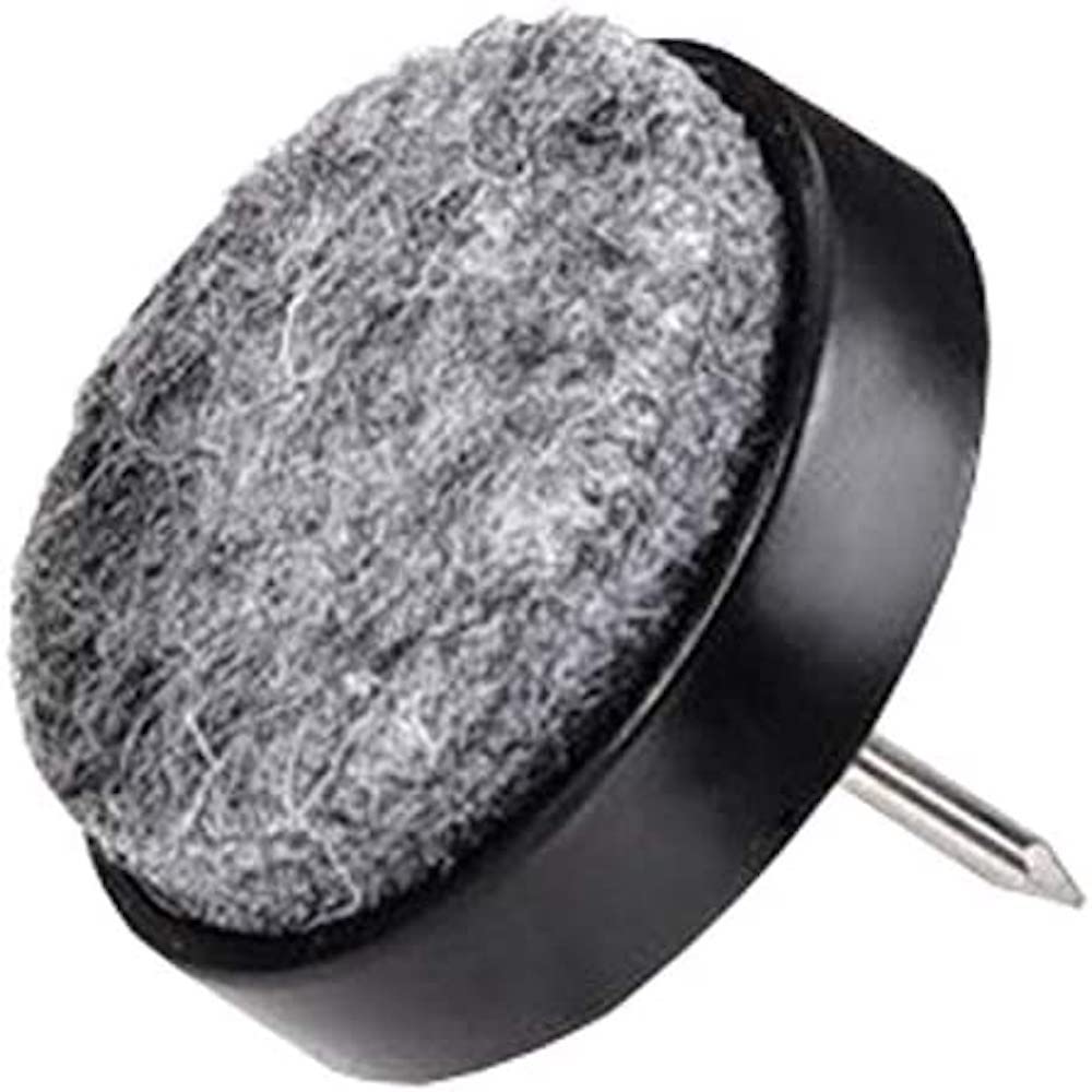 Merriway BH06820 (20 Pcs) Soft Felt Chair Glides Nail-in 28mm Diameter Black - Pack of 20 Pieces
