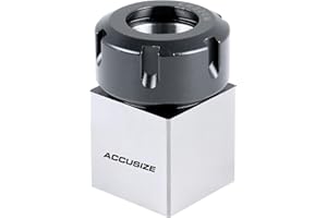 Accusize Industrial Tools Hardened Square ER-32 Collet Chuck Block for CNC Machine, Slotted ER Nut Included, 6920-3204