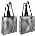 Earthwise Reusable Environmentally Friendly Grocery Shopping Tote Everyday School Gym Travel Fashion Bag Houndstooth Proudly Made in the USA (Set of 2) (Houndstooth)