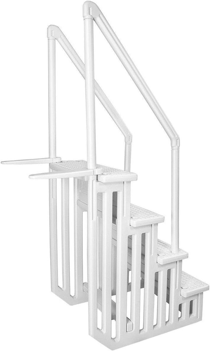 32 Inch Safety Step Above Ground Swimming Pool Ladder /W Handle Slip Prevent : Garden & Outdoor