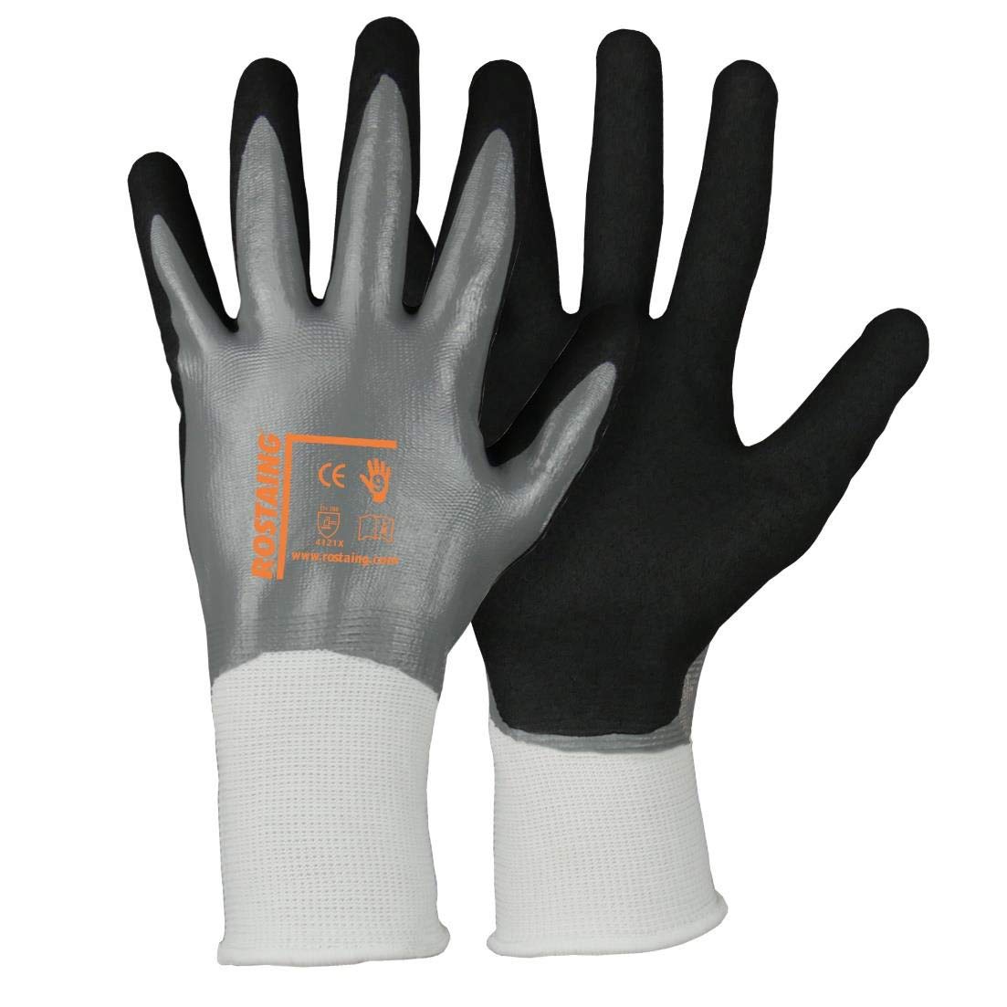 Rostaing Stopoil Waterproof Ladies Safety DIY Gardening Gloves - Grey, 7/ XS