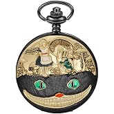 Nostalgia Movie Theme Design Alloy Quartz Pocket Watch with Necklace Chain