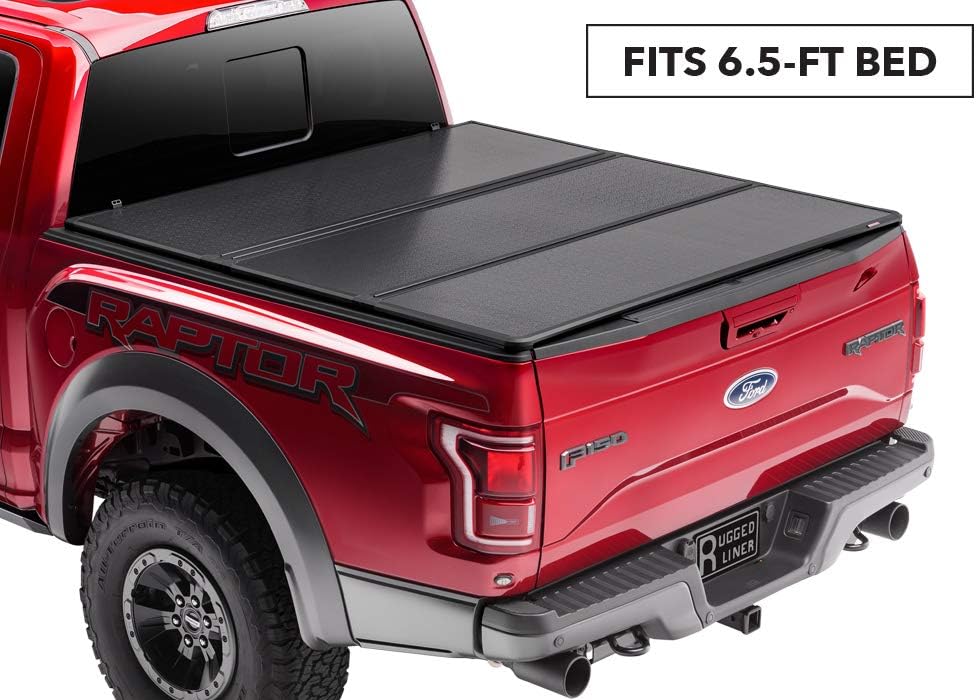 Rugged Liner Premium Hard Folding Truck Bed Tonneau Cover | HC-DRB6510 | fits 10-18 Dodge Ram Cargo Box 6.5ft. (with utility track), 6'5" bed
