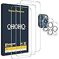 QHOHQ 3 Pack Screen Protector for iPhone 12 Pro Max 6.7" with 2 Pack Tempered Glass Camera Lens Protector, Ultra HD, 9H Hardness, Scratch Resistant, Easy Install - Case Friendly