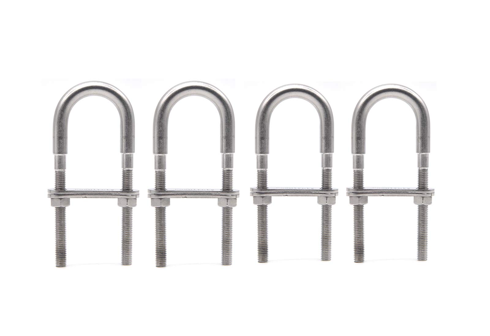Faspiroty Stainless Steel Boat Stern/Bow Tie Down Eye U Bolt Marine M6x90MM Pack of 4