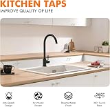GRIFEMA G4008B Black Kitchen Tap 360° Spout Hot Cold Mixer Stainless Steel 3/8 view 2