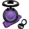 Single Dark Purple Matte Shimmer Eyeshadow,Lavender Violet Bright High Pigment Intense Monochrome Eye Shadow,Comes With Eyeshadow Brush and Mirror,24 Hour Eye Makeup Longwear Waterproof,Blendable