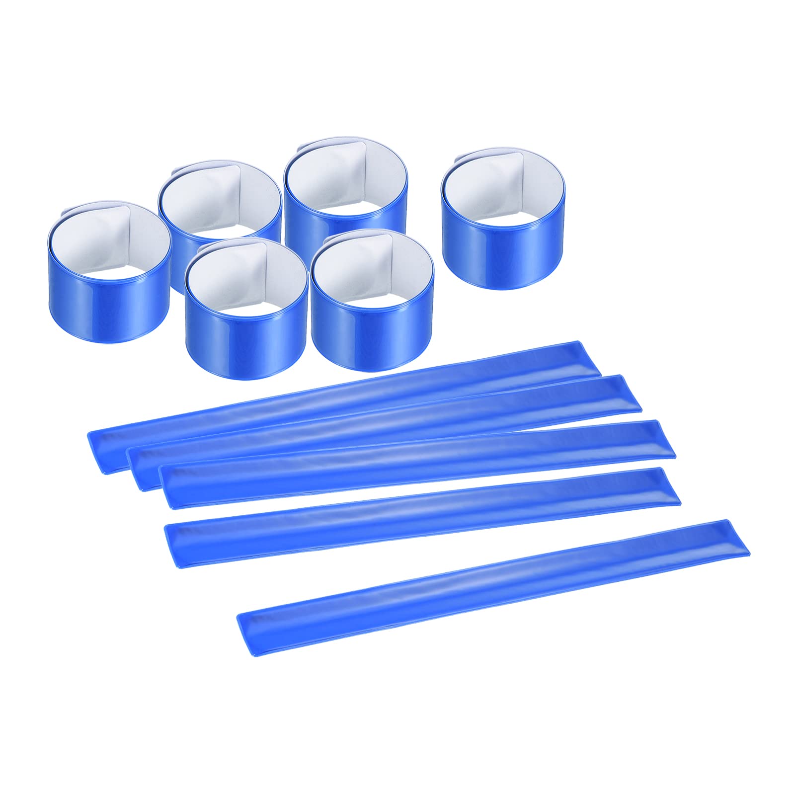 PATIKIL Reflective Bands, 12 Pcs High Visibility Reflective Arm Wrist Ankle Band Safety Reflector Strips for Night Running Cycling, Blue