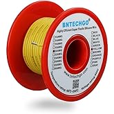 BNTECHGO 20 Gauge Silicone Wire Spool 50 ft Yellow Flexible 20 AWG Stranded Tinned Copper Wire