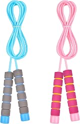 Flintronic Skipping Ropes for Children 2 Pack Adjustable 260 cm Blue Pink view 7