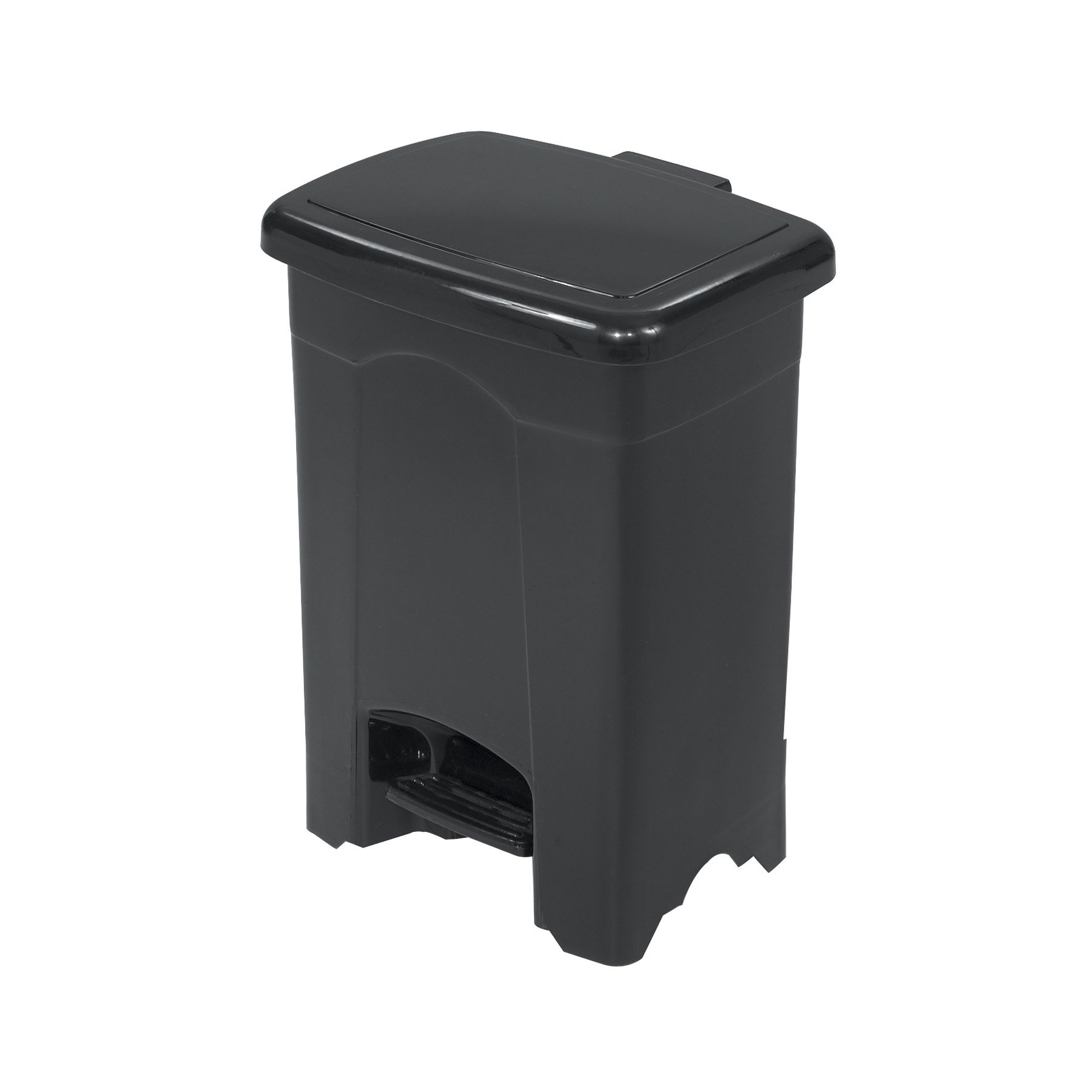 Photo 1 of Safco Step On Plastic Trash Can with Foot Pedal, 4 Gallon Garbage Can for Kitchen, Bedroom, Office, Hands Free, Black