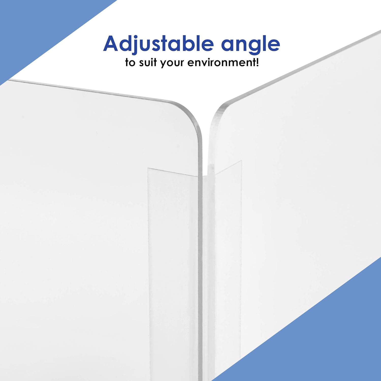 Folding Sneeze Guard for Students | NO Cutout Student Desk Barrier Shield | Adjustable Acrylic Plexiglass Countertop Barrier| Portable Protective Shield | 20''W×24''H×13.8''D: Home Improvement