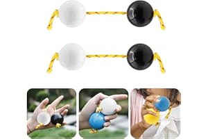 LMARAY Aslatuas Rhythmic Ball Kashaka Instrument, Two Pair ABS Kashaka Music Egg Shakers, Double Gourd, Easy to Play for Adults and Teenagers at Parties, Shows (Black White)