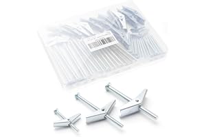 CICICO 32 Pcs Metal Drywall Anchors Heavy Duty, Sheetrock Anchors, Dry Wall Anchors and Screws Kit, Hollow Wall Anchors for Drywall, Toggle Bolts for Drywall, Toggle Anchors 3 Sizes (1/8In, 3/16In, 1/4In)