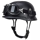 German Style Motorcycle Helmet, Retro Leather