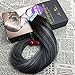 Moresoo Silver Hair Extensions Tape in Hair Extensions Human Hair 18 Inch Tape in Remy Extensions #1B Black Ombre to Silver Mixed with Black Invisible Tape Extensions Silky Soft Hair 50g 20pcs