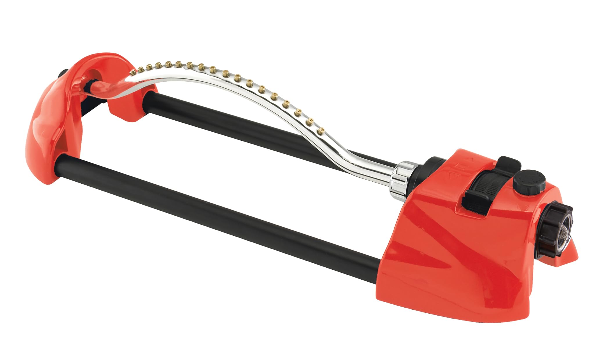 DRAMM 15001 ColorStorm Premium Metal Oscillating Sprinkler with Brass Nozzle Jets, Red — image 1