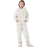 HOTIAN Girls Fleece Jumpsuits Hooded Rompers Fuzzy Onesie Warm Cute Costume Winter Clothes