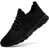 MGBDSZ Womens Tennis Shoes Casual Slip On Walking Running Shoes Lightweight Non Slip Workout Athletic Gym Cross Training Sneakers Black Size US 6