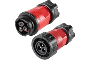 CNLINKO YM-20 3 PIN Industrial Waterproof Connector,IP68 Circular Connector,PBT Plastic Shell Quick Plug Aviation Connector M20 Male Plug and Female Plug