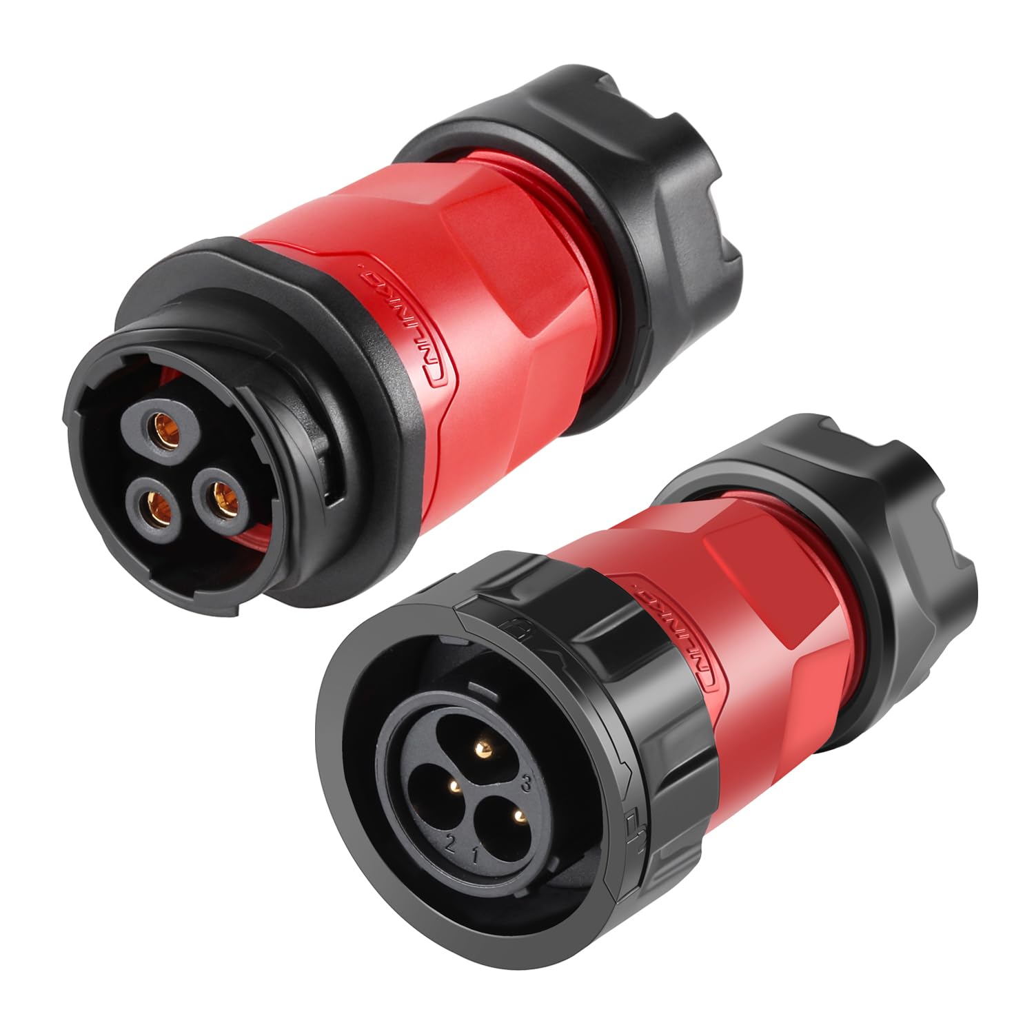 CNLINKO YM-20 3 PIN Industrial Waterproof Connector,IP68 Circular Connector,PBT Plastic Shell Quick Plug Aviation Connector M20 Male Plug and Female Plug (3 PIN)