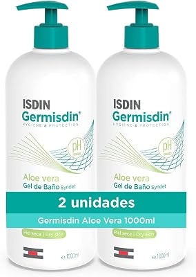 Germisdin Aloe Vera Higiene Corporal de Uso Diario Gel de Baño Syndet, Recomendado para Piel Seca o con Tendencia al Picor,1 L (Paquete de 2)