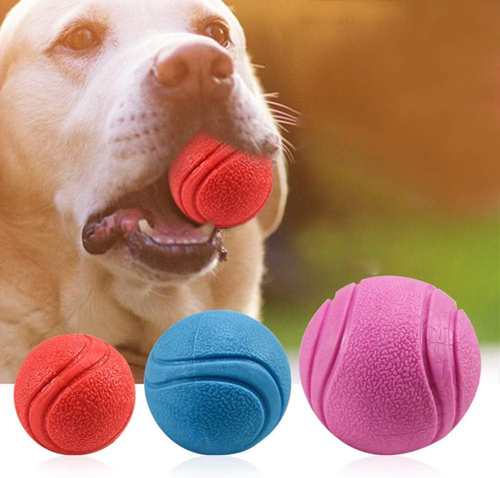 The DDS Store Solid Rubber Dog Balls,Dog's Solid Rubber Bouncy Ball Bite Resistant and Indestructible Dog Training Ball,Pet Solid Rubber Bouncy Ball (Color May Vary) (Single)