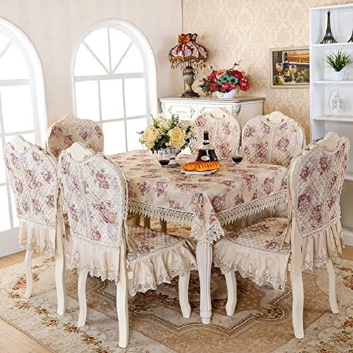 Luxurious European-style dining chair set/ table-cloth seat back-I