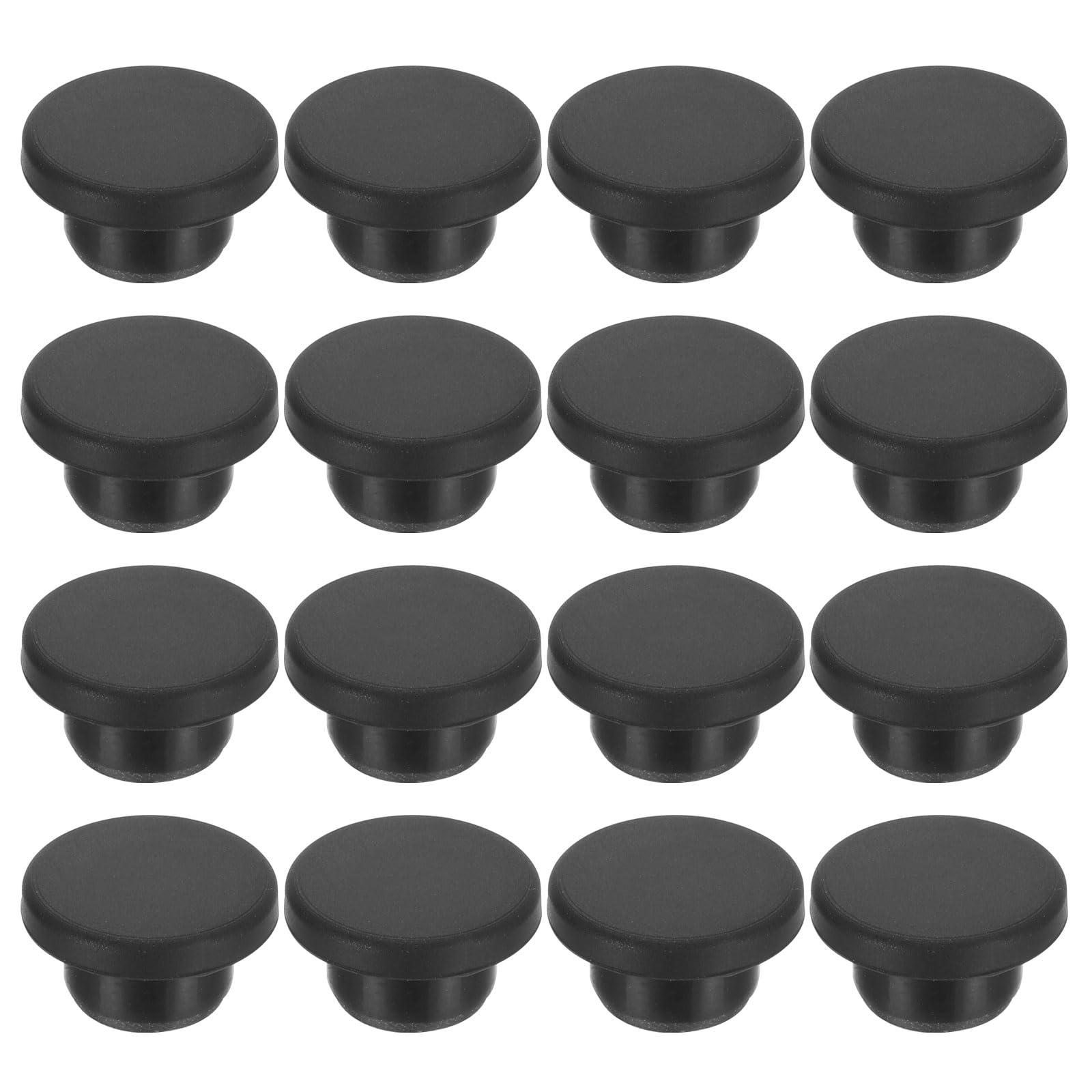 PATIKIL 17mm Diameter Rubber Hole Plugs, 16 Pcs Silicone Rubber Round Hole Stoppers for 16mm Hole, Black — image 1
