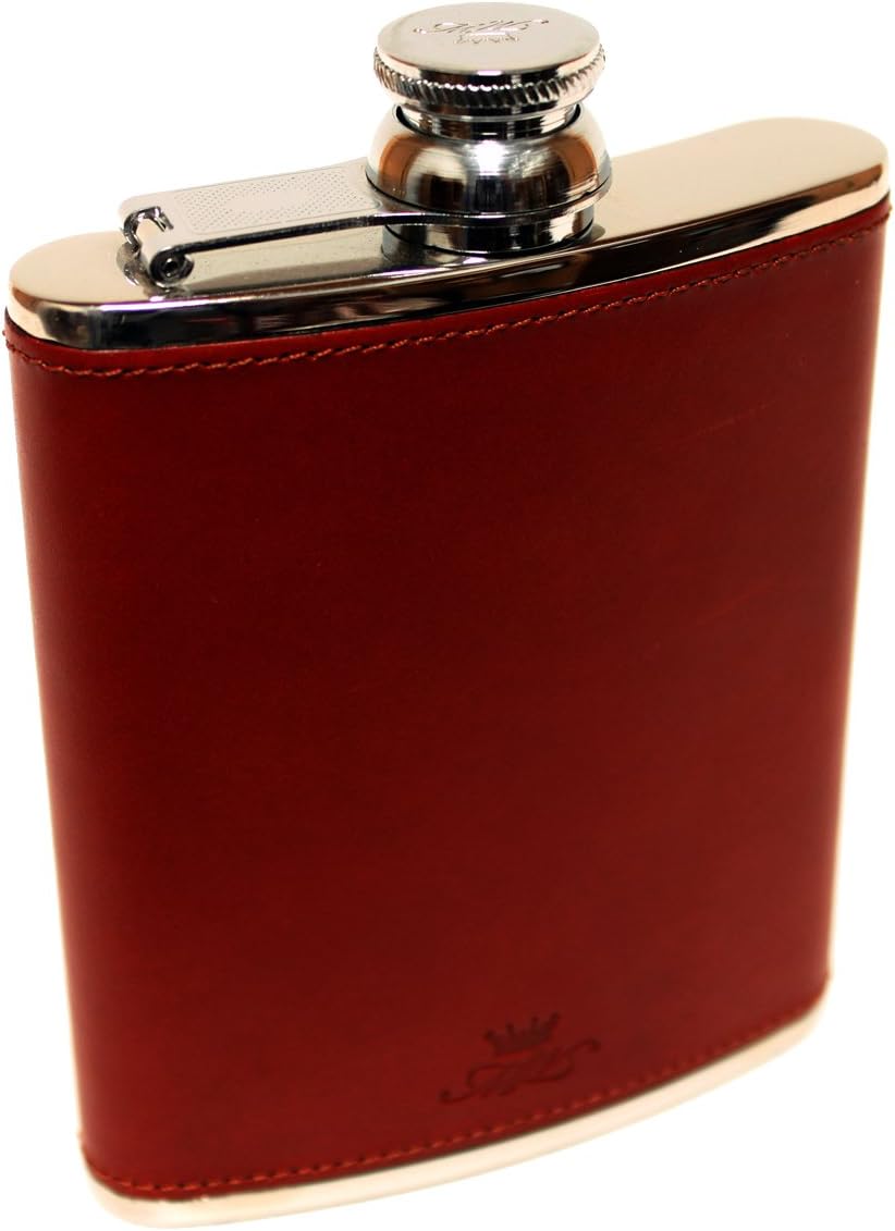 6oz Hip Flask Chestnut Leather