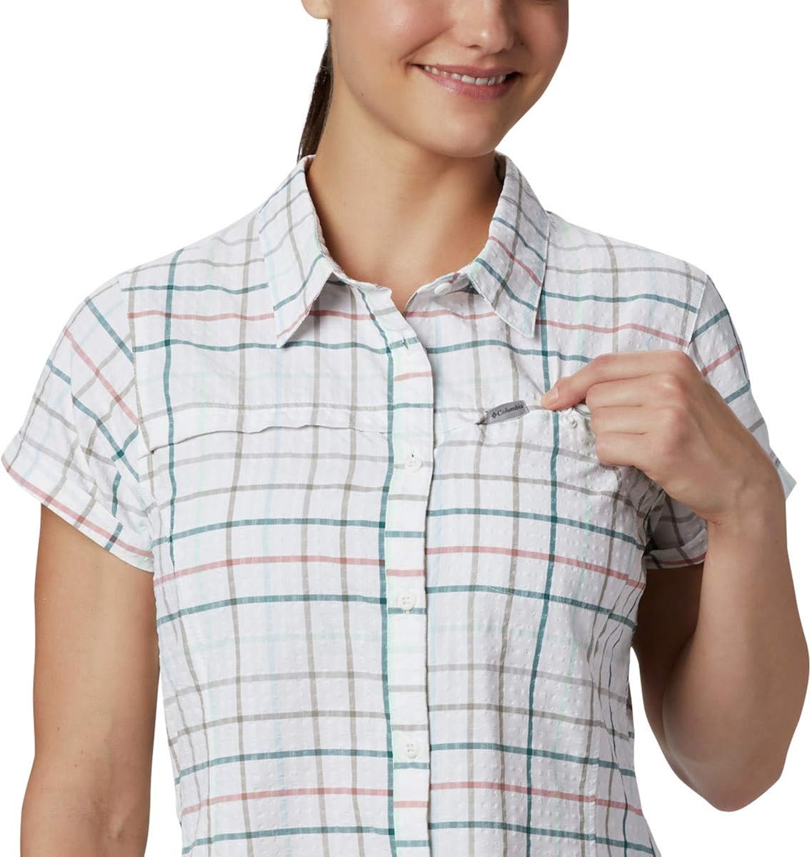 Columbia Women's Silver Ridge Novelty Short Sleeve Shirt, Moisture Wicking : Clothing