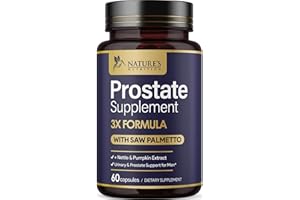 NATURE'S NUTRITION Prostate Health Supplements for Men 1000mg - 3X Strength with Saw Palmetto Blend Stinging Nettle Root & Pumpkin Seed Support Complex - Supports Bathroom Trips Prostate & Urinary Health - 60 Capsules