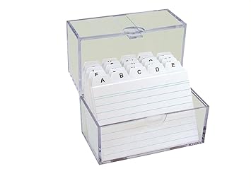 TSI Karteikasten DIN A7 gefüllt mit linierten Karteikarten