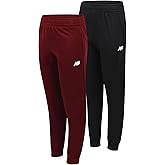 New Balance Boys Sweatpants - 2 Pack Active Performance Fleece Boys Joggers with Elastic Waistband - Athletic Pants for Kids