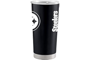 Team Fan Apparel NFL 20oz Gameday Stainless Steel Tumbler, Insulated For Hot & Cold, Slider Lid, On-The-Go Travel, Officially Licensed (Pittsburgh Steelers - Black)