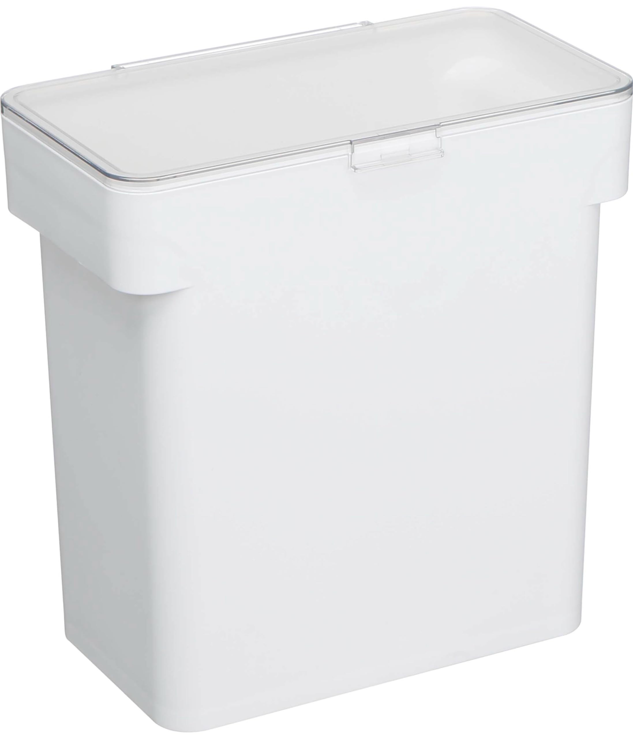 山崎実業(Yamazaki) 密閉 袋ごと ペットフードストッカー 3ｋｇ 計量カップ付 ホワイト 約W28×D16.5×H28.5㎝(蓋開口時:約H43.㎝) タワー フードストッカー 保存容器 5613商品画像