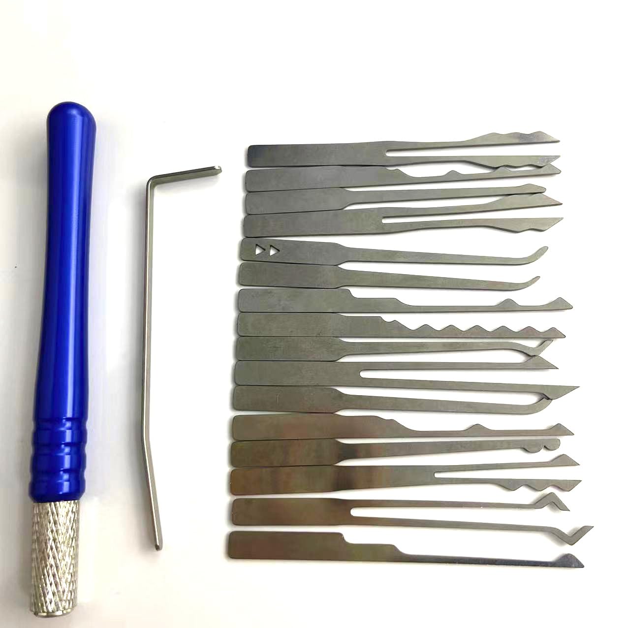 QiDAi New Lock Picking Tools Stainless Steel Pick Hook with Handle, Lockpick Set for Various Locks,Suit for Beginners, Locksmiths, and Family (C(17PCS))